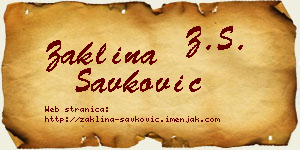 Žaklina Savković vizit kartica
